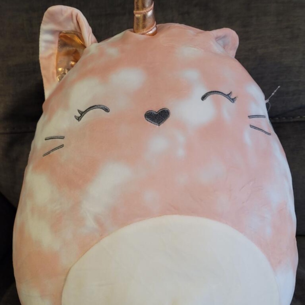 Squishmallow-Pink cat unicorn-Fedora-20 inch